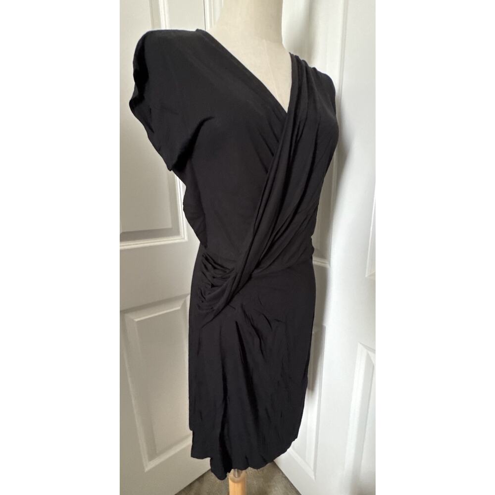 AllSaints Helix Draped Dress Indigo Black Size 2 NWT $178 Orig. Asymmetric Hem